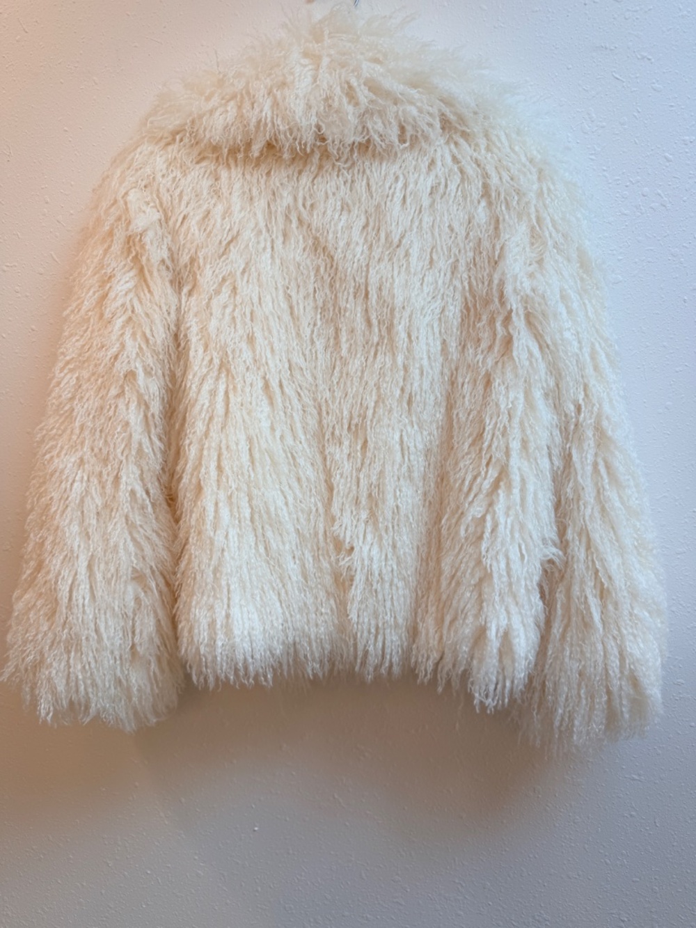 Cinq à Sept Geraldine Faux Fur Shag Coat Ivory Size M - Picture 3 of 8